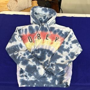 Obey / Hooded Sweatshirt / tie dye / Small